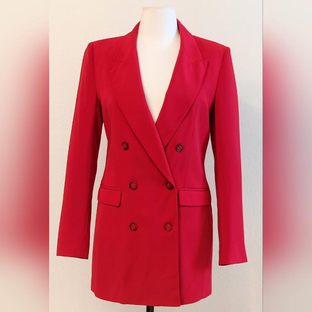 Luxorious 8 by YOOX Elegant Scarlet Double-Breasted Blazer